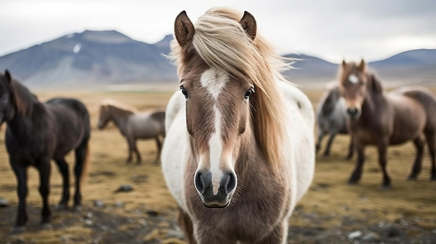 Das Islandpferd ist möglicherweise eine in Island hergestellte Pferderasse. Kreativressource AI Generated