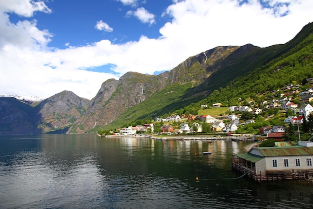 Das kleine Dorf am Sognefjord Norwegen