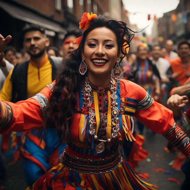 Das kolumbianische Volk feiert seine lebendige Kultur und seinen Nationalstolz mit traditionellen Flaggen