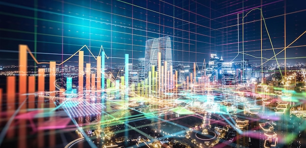 Das Konzept der städtischen Architekturlandschaft und des Finanz-, Börsen-, Wertpapier- und Immobilientrends