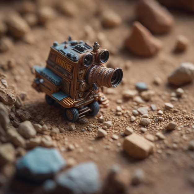 Das Konzept der winzigen Spielzeugmenschen mit Miniaturfiguren aus dem echten Leben, die von KI generiert wurden