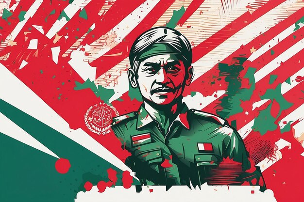 Das Konzept des Siegestages von Bangladesch mit einem halbtönigen Banner
