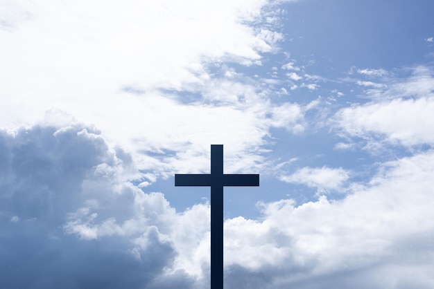 Foto das kreuz am himmelshintergrund kreuz jesu christi