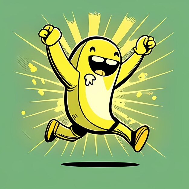 Foto das lächelnde banana delight cartoon t-shirt vektor für glückliche vibes