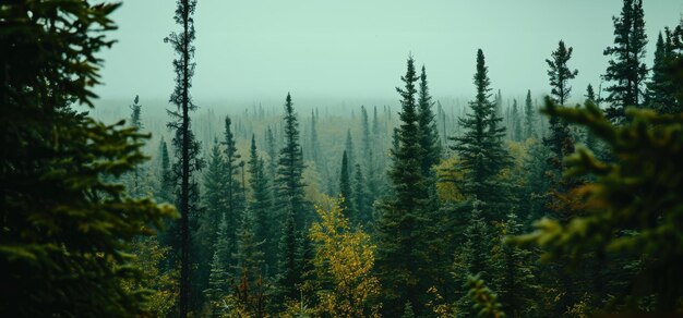 das Land der Kiefern Regenwald Nebel Herbst Nebel