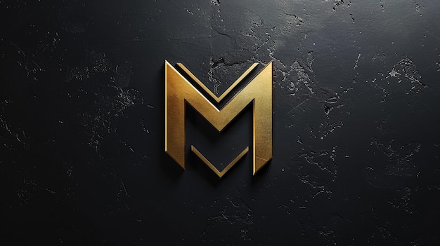 das Logo des Unternehmens ist ein goldener Buchstabe m