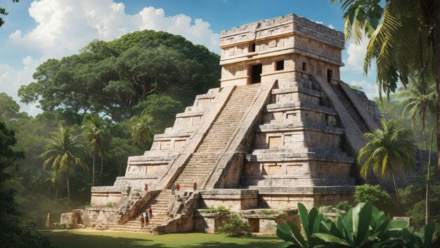 Foto das majestätische chichen itza erinnert an den einfallsreichtum der maya