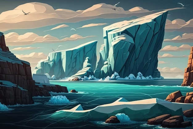 Das Meer in der Nähe von Neufundland in Kanada ist voller Eisberge
