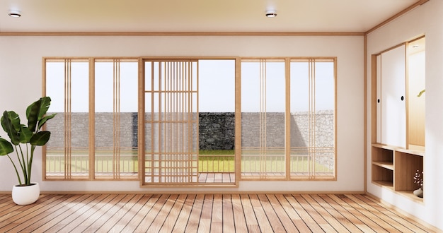 Das minimalistische Design im japanischen Stil. 3D-Rendering