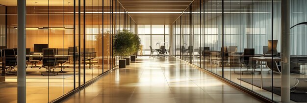 Foto das moderne interieur der lobby des business centers mit glaswänden geschäftskonzept