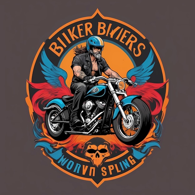 Foto das moderne skull-biker-logo