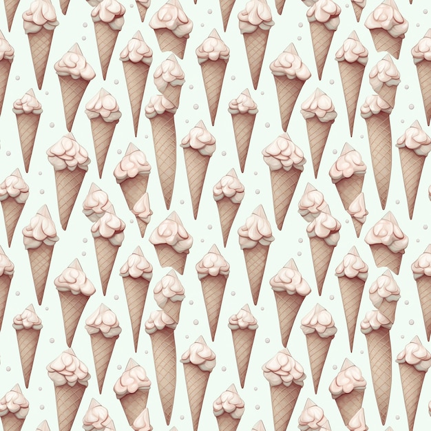 Das nahtlose Muster der rosa Eiscreme-Kegel