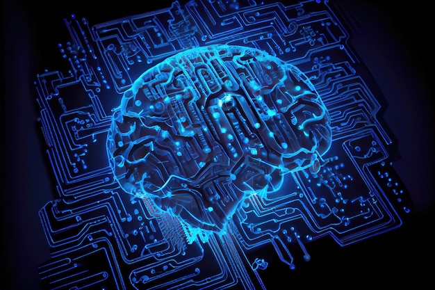 Das Nervensystem im menschlichen Gehirn wird von künstlicher Intelligenz angetrieben Geschäfts- und medizinisches Gesundheitskonzept Generative KI