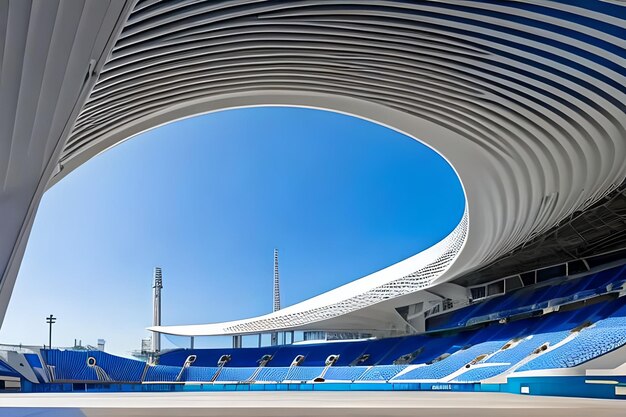 Foto das olympiastadion ist zum himmel hin offen.