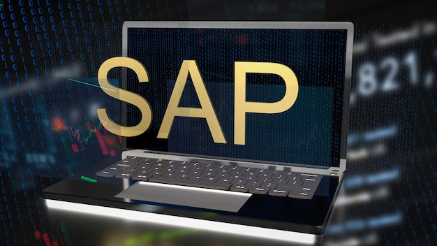 Das On-Sap-Notebook für Technologie-Konzept 3D-Rendering