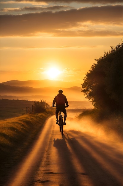 Das Paar fährt gemeinsam mit dem Fahrrad einen malerischen Weg entlang