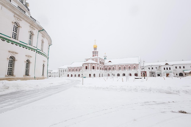 Das Panorama des Klosters Neu-Jerusalem, Moskau in der Winterzeit