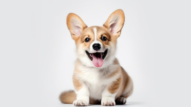 Das Porträt des liebenswerten Hunde-Begleiters Corgi39 auf weißem Hintergrund