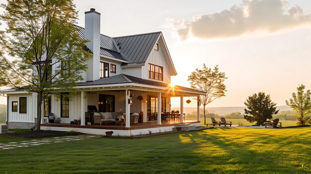 Das schöne moderne Bauernhaus ist perfekt für Familien, die ein friedliches und ruhiges Leben suchen