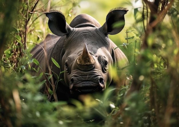 Das schwarze Nashorn schwarzes Nashorn oder hooklipped Nashorn