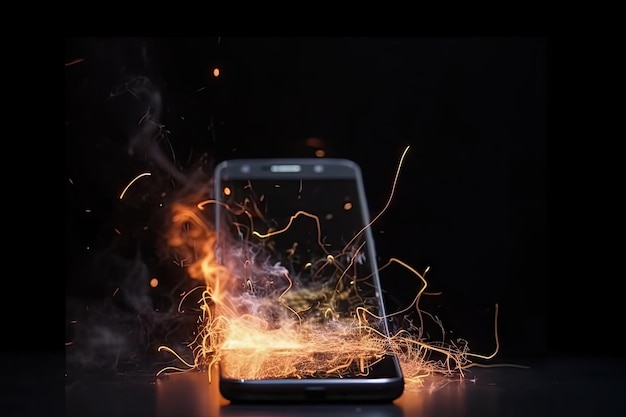 Das Smartphone ist in Flammen aufgegangen