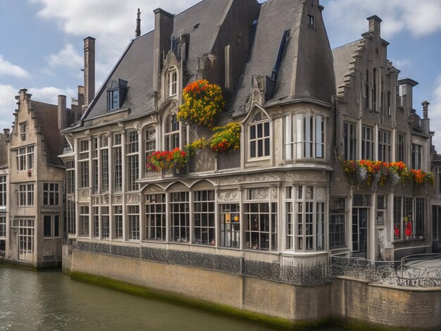 Das Stadtbild der Innenstadt von Gent Stadtbild von Belgien