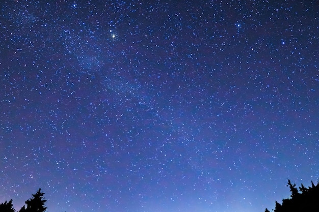 Das sternreiche dunkelblaue Nachthimmel-Raum-Hintergrundfoto