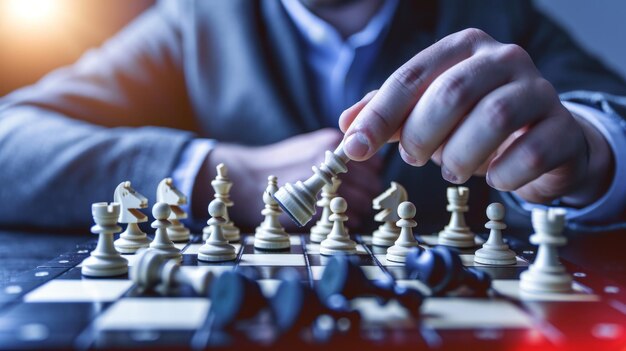 Das strategische Manöver Ein Schachmeister erwägt seinen nächsten Zug