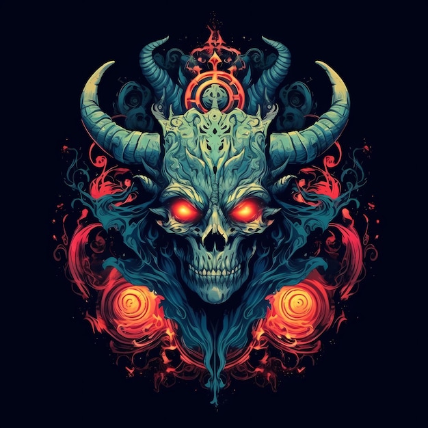 Das T-Shirt „Demon Lurked in the Shadows“ zeigt eine bedrohliche, schattenhafte Gestalt, die in der Dunkelheit lauert