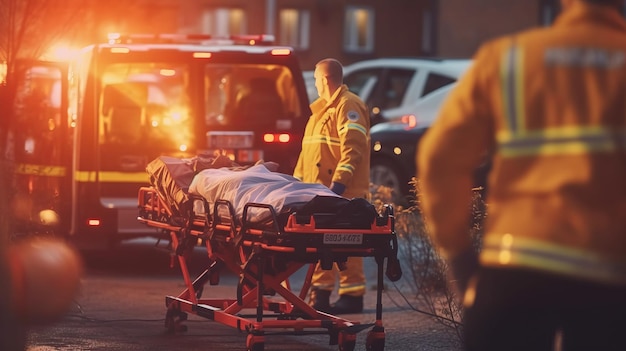 Das Team der Rettungssanitäter reagiert schnell, um verletzten Patienten medizinische Hilfe zu leisten