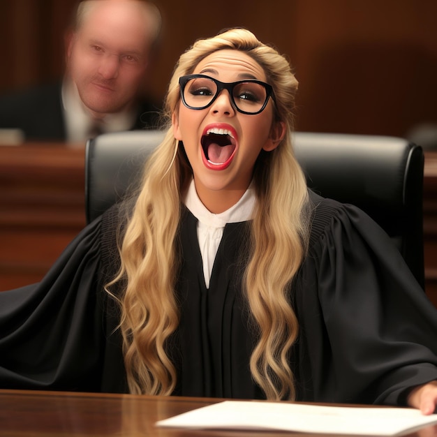 Foto das unkonventionelle urteil: die tanzenden hummer treten ein, als richterin amanda bynes das gericht aufschiebt.