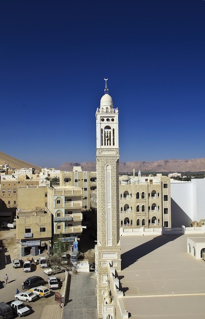 Das Vintage Minarett in der Stadt Seiyun Hadhramaut Jemen