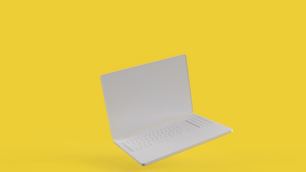 Das weiße Notizbuch auf gelbem Hintergrund für Business Concept 3D-Rendering
