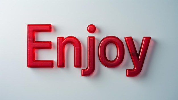 Das Wort "Enjoy" wurde in "Display Typography" erstellt.