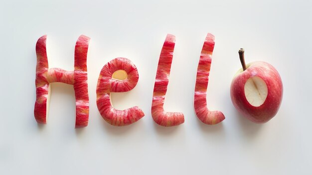 Foto das wort hello wurde in apple typography erstellt