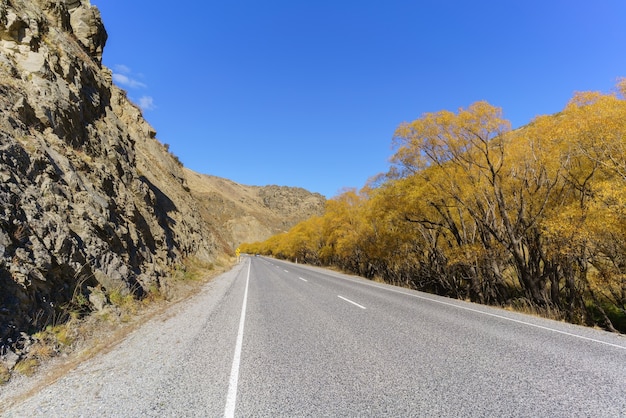 Das wunderschöne Lindis Pass Scenic Reserve ist im Herbst der höchste Punkt auf dem neuseeländischen Staatsstraßennetz der Südinsel