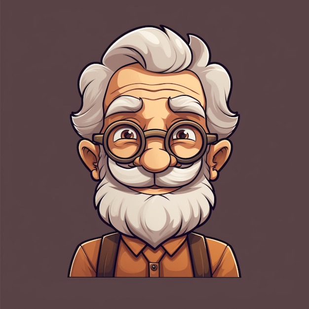 Das Zeichentrickfilm-Logo des alten Mannes