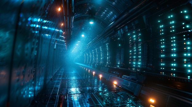 Das zukünftige Unterwasser-Datenzentrum strahlt in der Dunkelheit aus