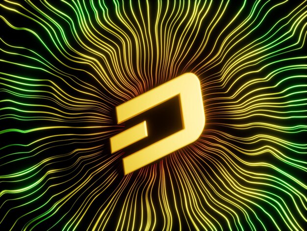 Dash Crypto Converging Lines Resumen moderno concepto de ilustración 3D