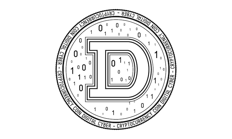 Foto dash moneda aislado sobre fondo blanco.