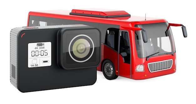 Dashcam DVR mit Bus-3D-Rendering