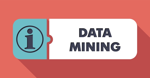 Data Mining-Konzept im flachen Design mit langen Schatten.