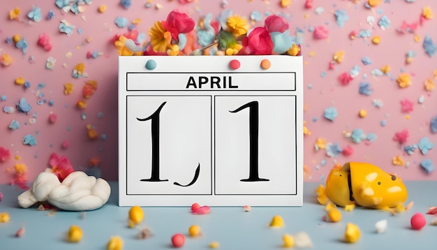 Foto date april 1 creative concept for april fools day festive decor april fools day calendar