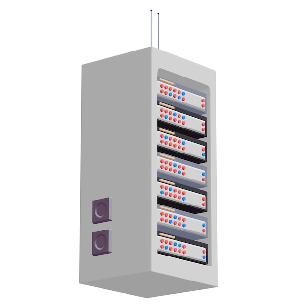 Datennetzwerkserver im Schrank Diagnosestest in der Computerraumtechnik