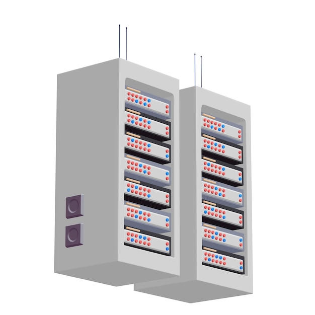 Datennetzwerkserver im Schrank Diagnosestest in der Computerraumtechnik