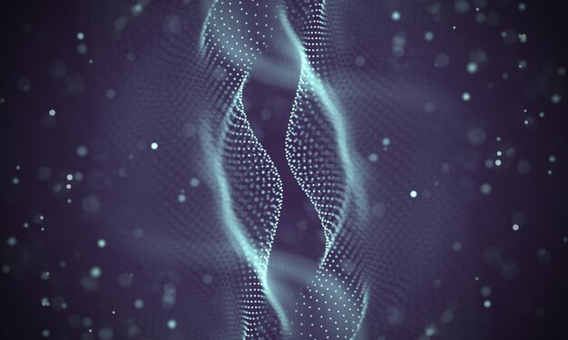 Datentechnologie abstrakte futuristische Illustration Low-Poly-Form mit verbindenden Punkten und Linien auf dunklem Hintergrund 3D-Rendering Big Data-Visualisierung