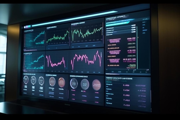 datos financieros en un monitor