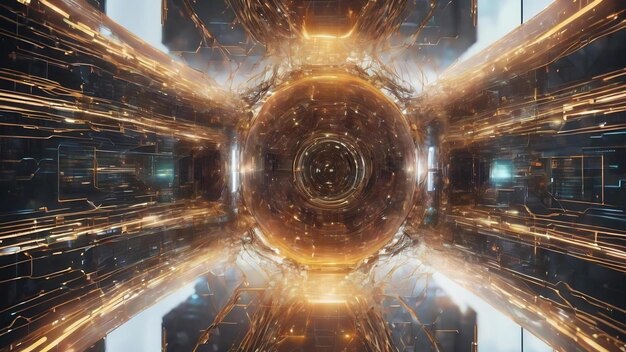 Datos de inteligencia artificial con rayos de conexiones en fondo blanco