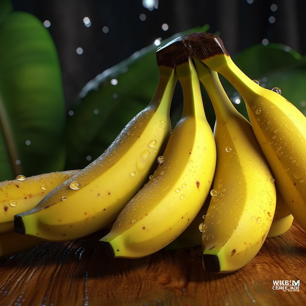 Datos nutricionales de una banana amarilla enorme IA generativa