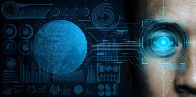 Datos de seguridad futuros por biometría escaneo ocular uds
